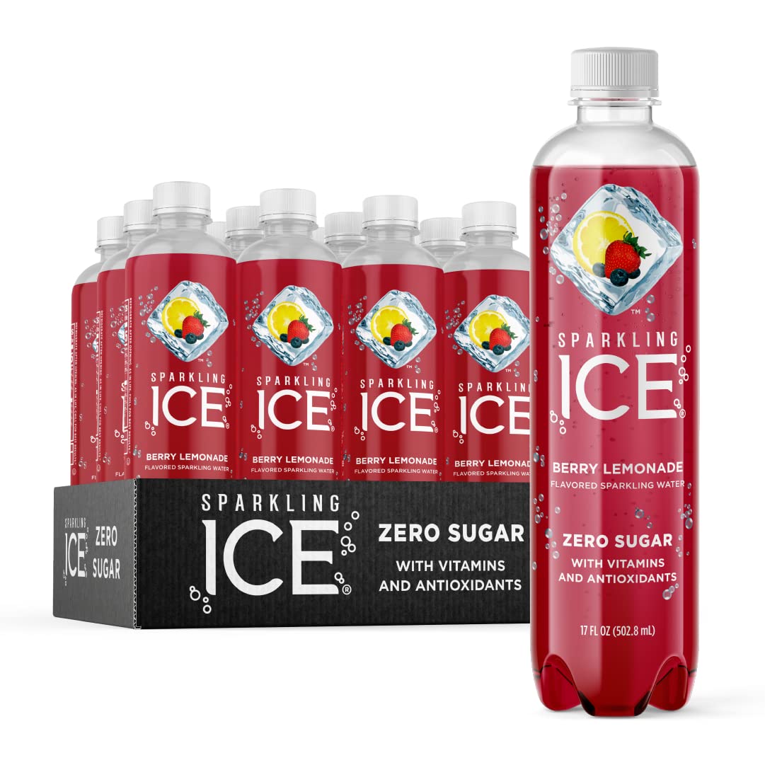 Sparkling Ice, Classic Lemonade Sparkling Water, Zero Sugar Flavored Water, with Vitamins and Antioxidants, Low Calorie Beverage, 17 oz Bottles (Pack of 12) - Image 1